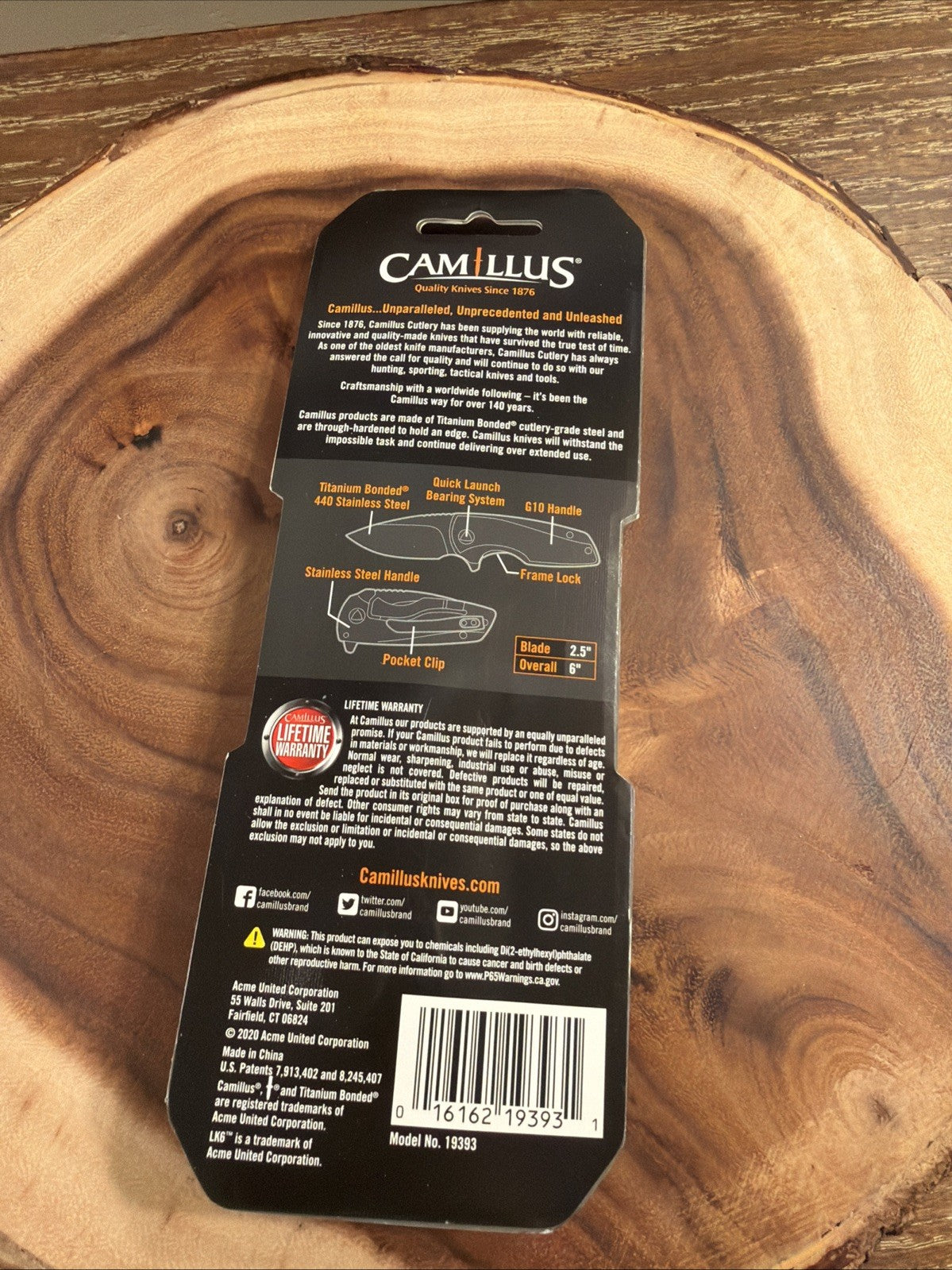 CAMILLUS LK6 Titanium Stainless Steel G10 Quick Launch Folding Knife *BRAND NEW*