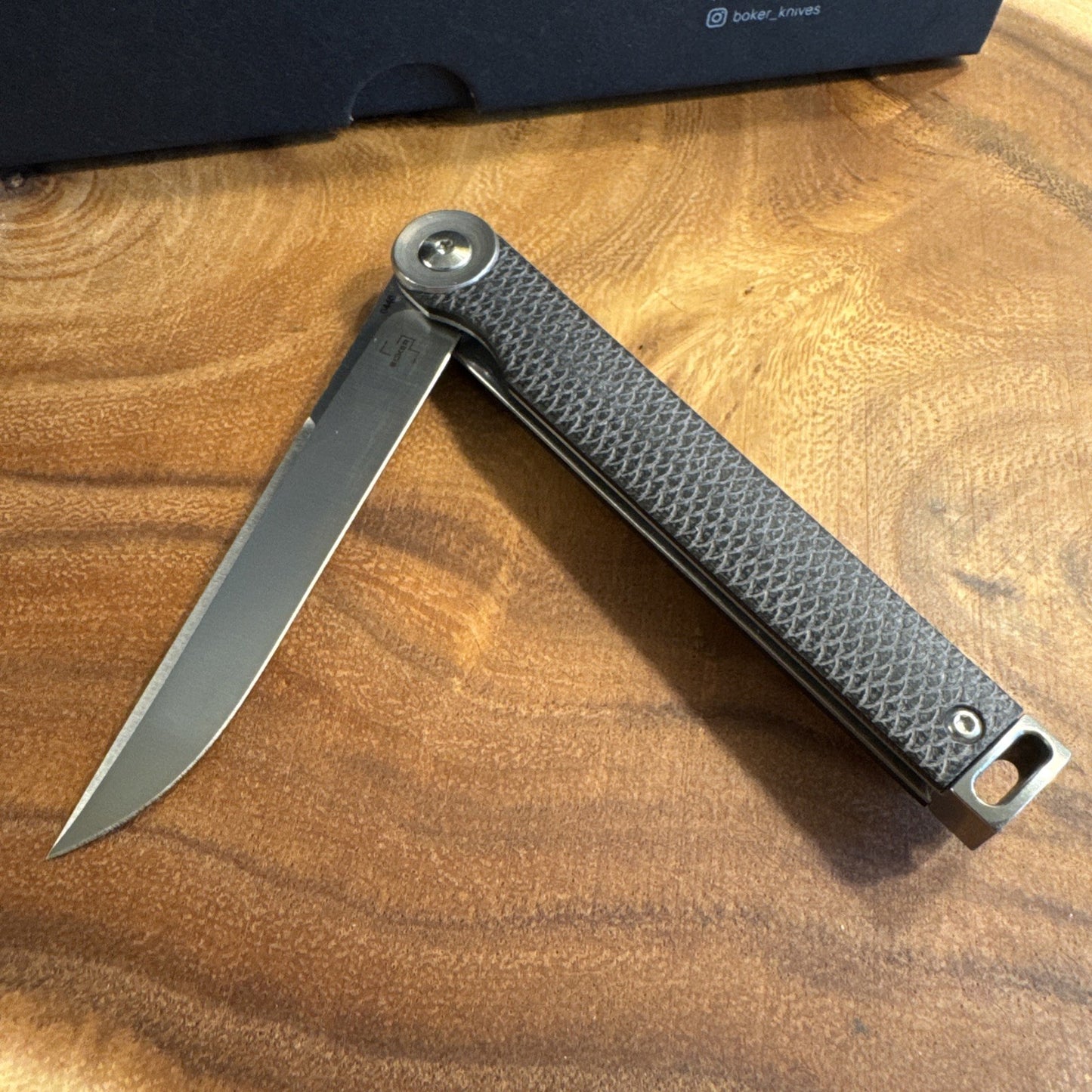 Boker Plus Kaizen Black G10 Pocket Knife 3.03" Blade D2 Front Flipper - 01BO390
