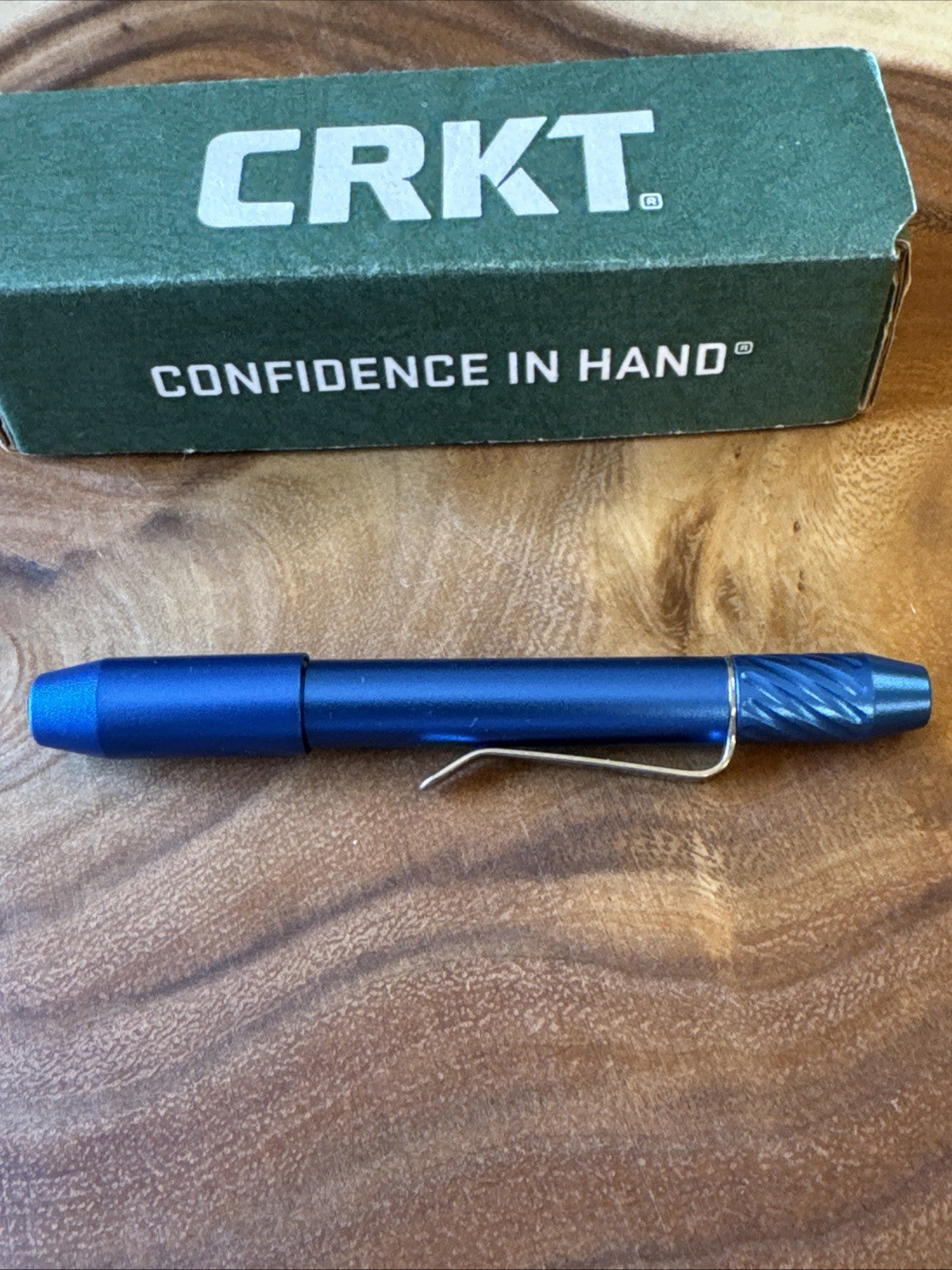 CRKT Techliner Super Shorty Ballpoint Pen 6061 Aluminum Body Magnetic Ends Blue