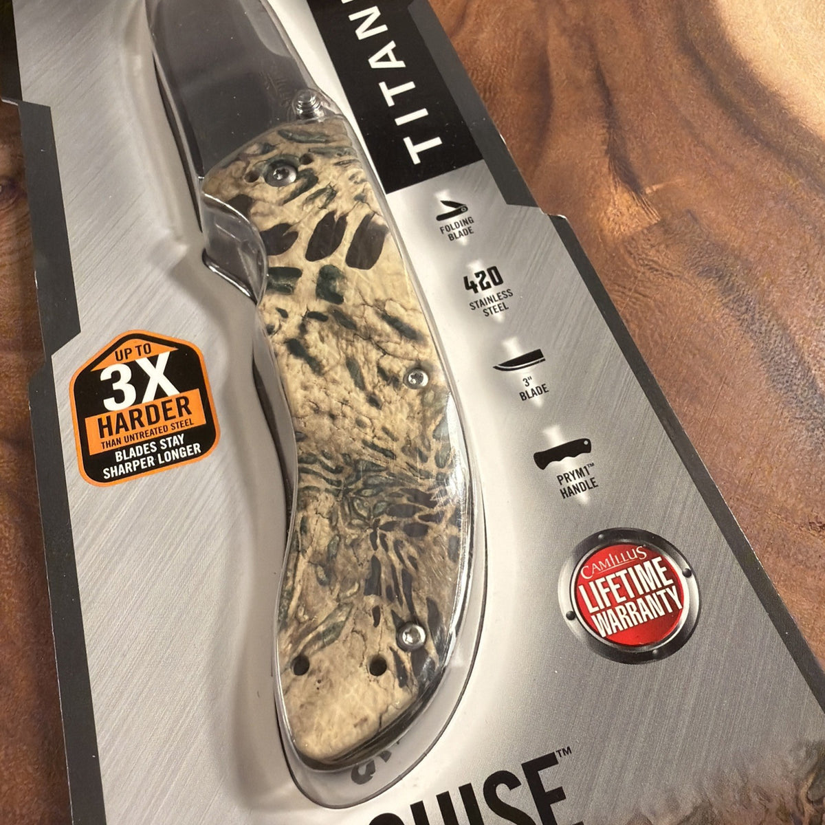 Camillus Guise Folding Knife 3" Titanium 420 Stainless Steel Prym1 Camo Handle