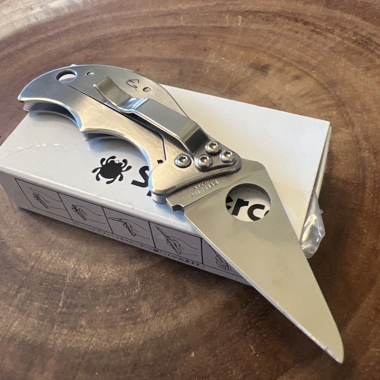 Spyderco Backchannel folding knife silver NEW RARE WITH BOX
