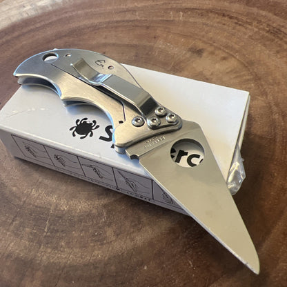 Spyderco Backchannel folding knife silver NEW RARE WITH BOX