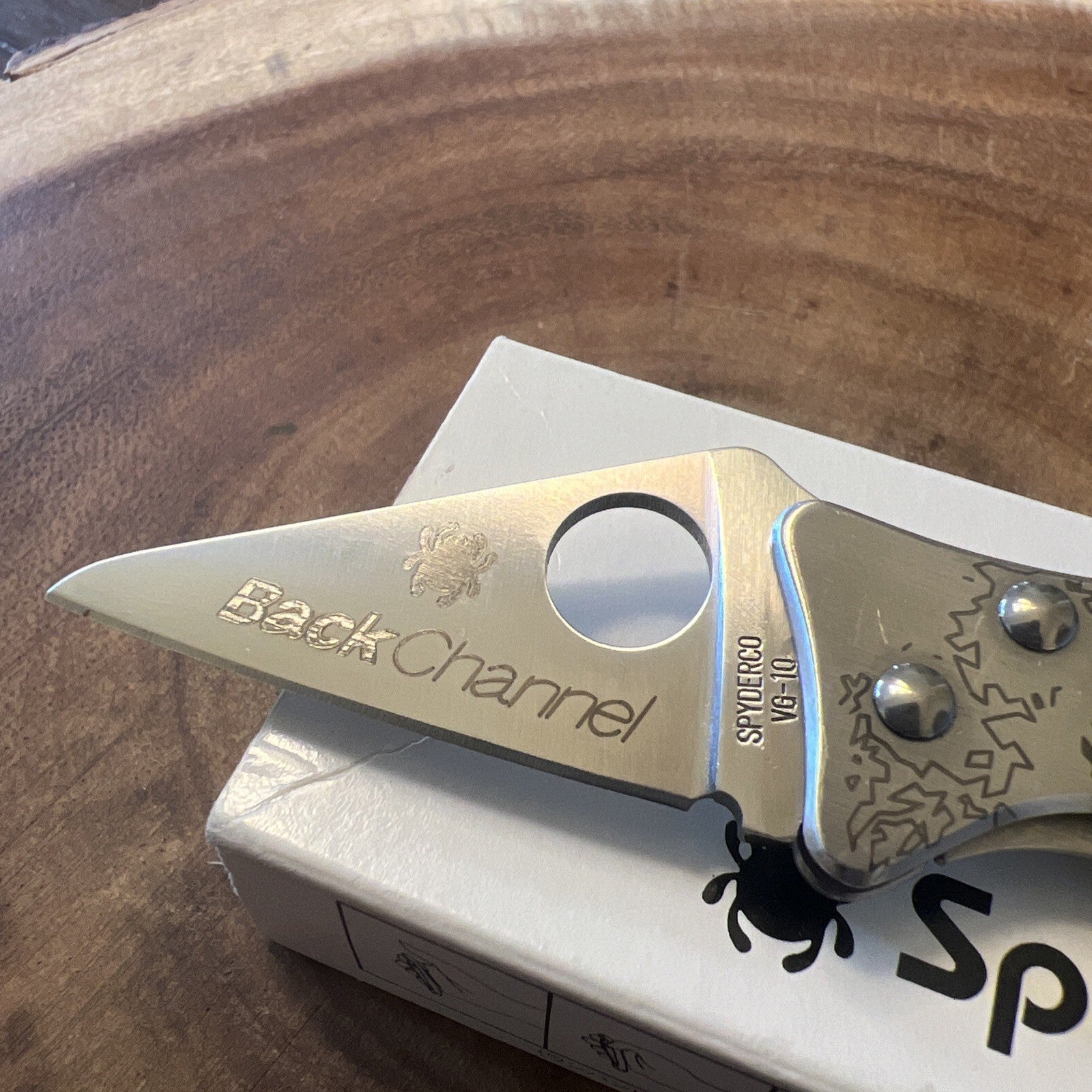 Spyderco Backchannel folding knife silver NEW RARE WITH BOX