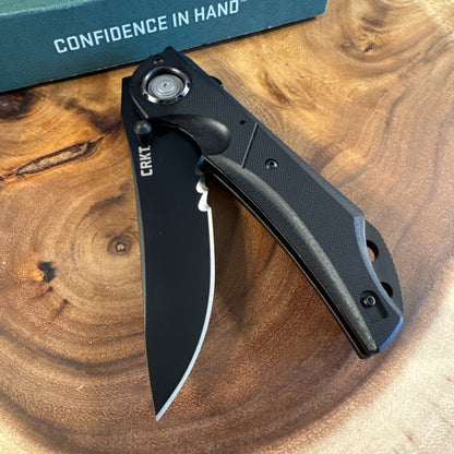 CRKT Seismic Folder Knife – Black with Black Serrrations 5401K