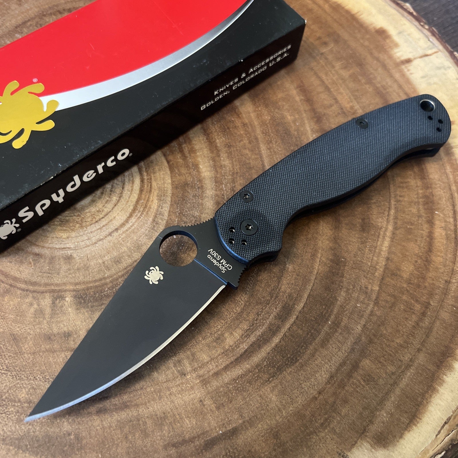 Spyderco Paramilitary 2 DLC Blade Black G10 Handles C81GPBK2 NEW w/ box