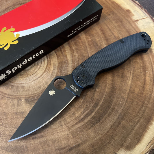 Spyderco Paramilitary 2 DLC Blade Black G10 Handles C81GPBK2 NEW w/ box