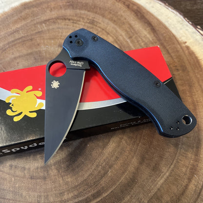 Spyderco Paramilitary 2 DLC Blade Black G10 Handles C81GPBK2 NEW w/ box