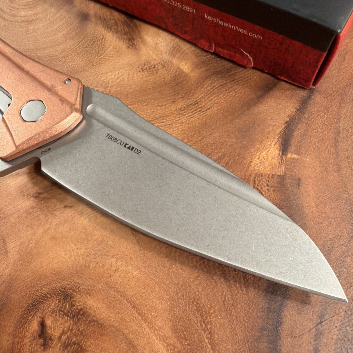 Kershaw Natrix XL Frame Folding Knife 3.75" D2 Tool Steel Blade Copper Handle