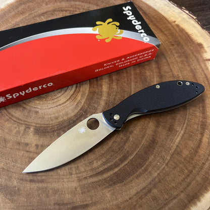 Spyderco Astute Folding Knife 3" Satin Finish Steel Blade G10 Handle