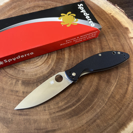 Spyderco Astute Folding Knife 3" Satin Finish Steel Blade G10 Handle