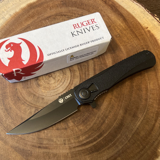 Ruger CRKT R4801K RTD Field Strip Black FRN Handle Plain Edge Knife NIB