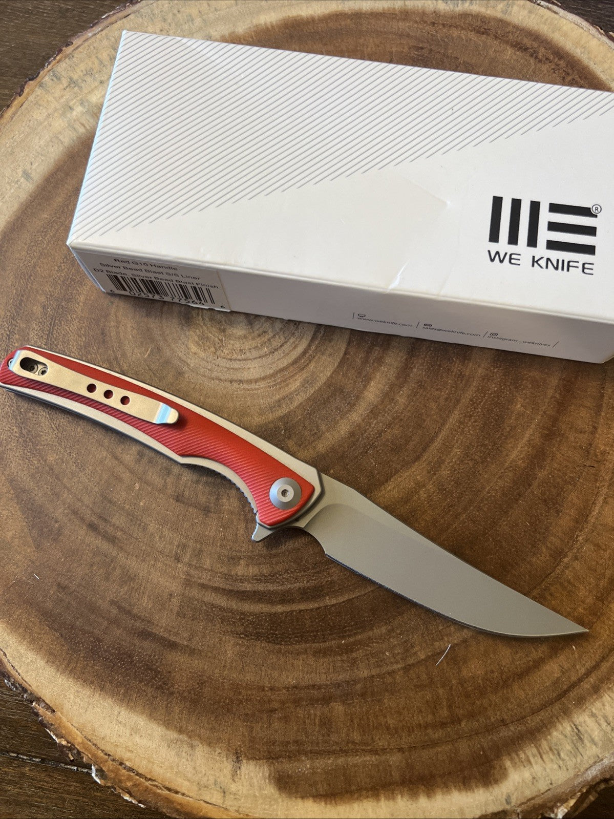 WE Knife Co 704X 3.5" EDC Folding Pocket Knife D2 Steel G10 Scales Hollow Grind