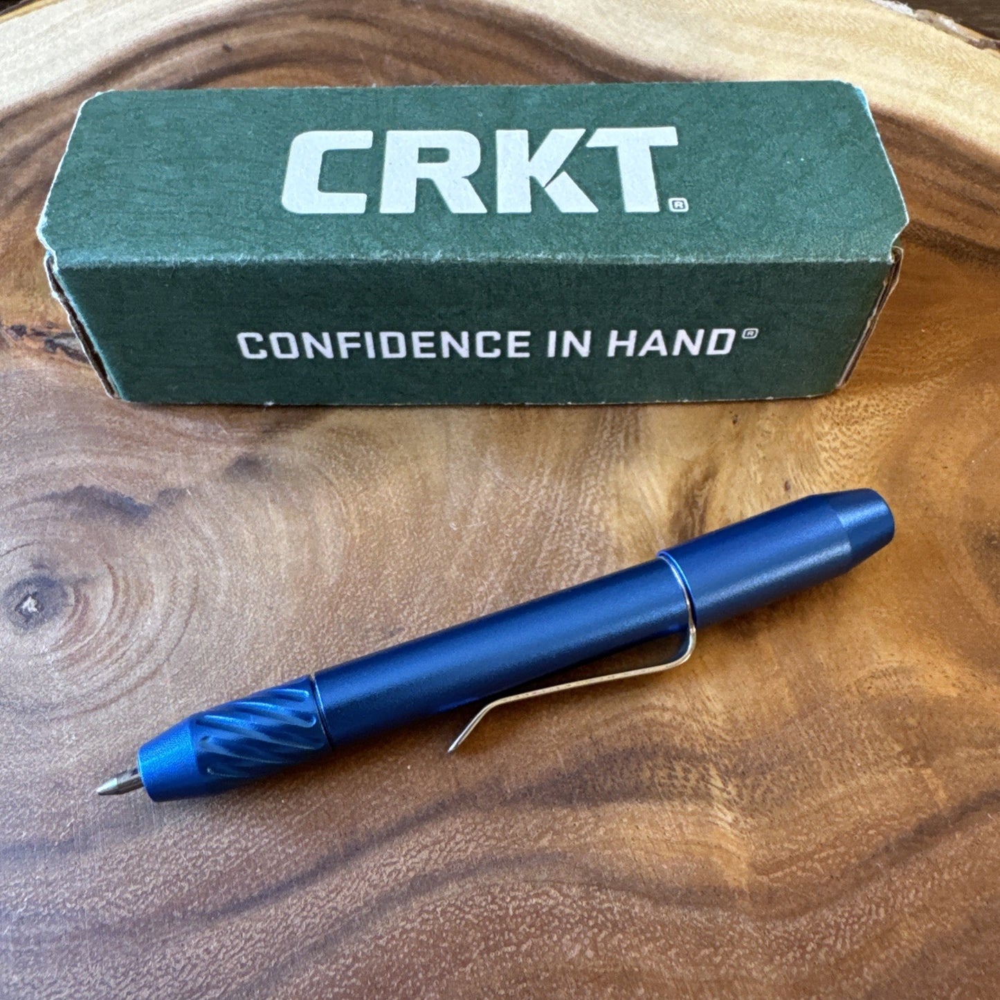 CRKT Techliner Super Shorty Ballpoint Pen 6061 Aluminum Body Magnetic Ends Blue