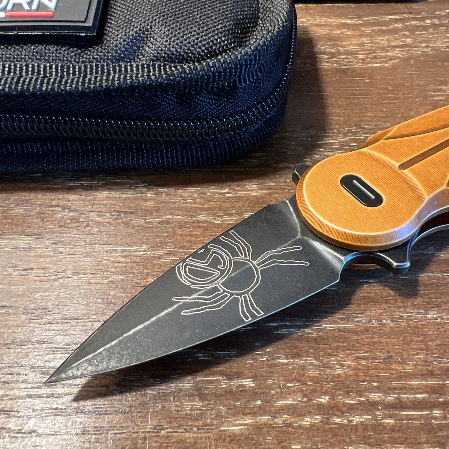 Fox Saturn Folding Knife 2.56" N690 Steel Blade Washed Copper Aluminum Handle