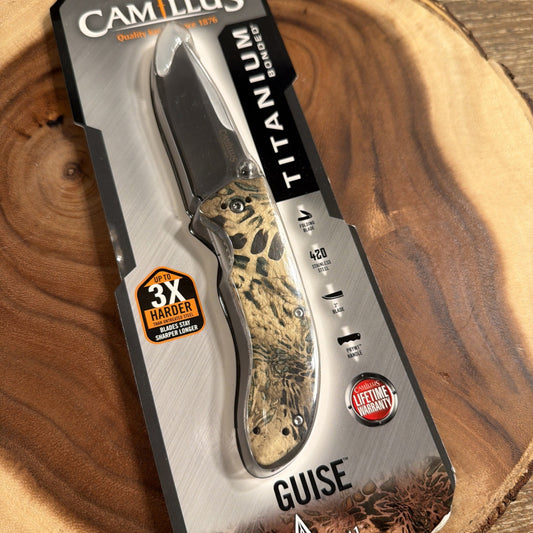 Camillus Guise Folding Knife 3" Titanium 420 Stainless Steel Prym1 Camo Handle