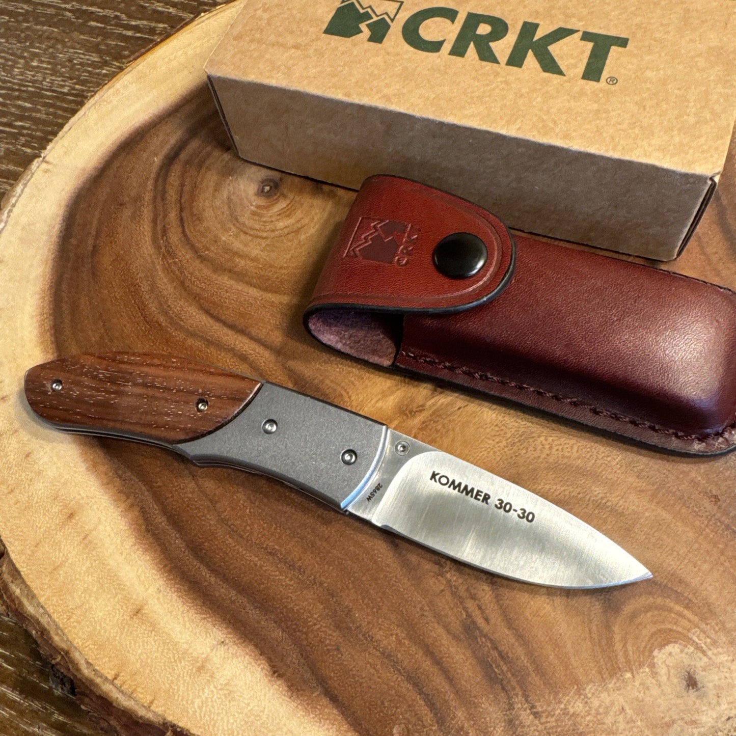CRKT Kommer 30-30 Cocobolo 2865W 4.0" Linerlock Folding Pocket Knife!