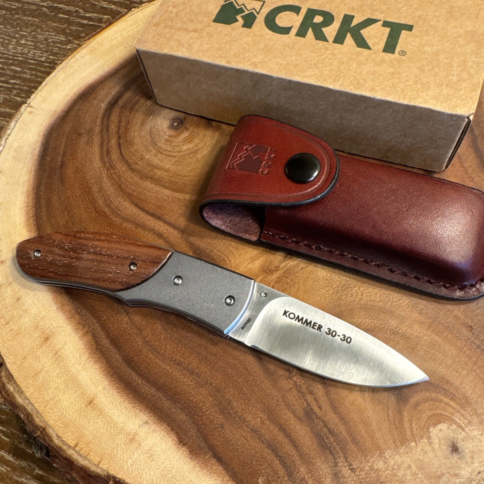 CRKT Kommer 30-30 Cocobolo 2865W 4.0" Linerlock Folding Pocket Knife!