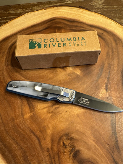 CRKT 7404 Kommer Fulcrum Folding Knife Blue/Gray Patented BRAND NEW IN BOX