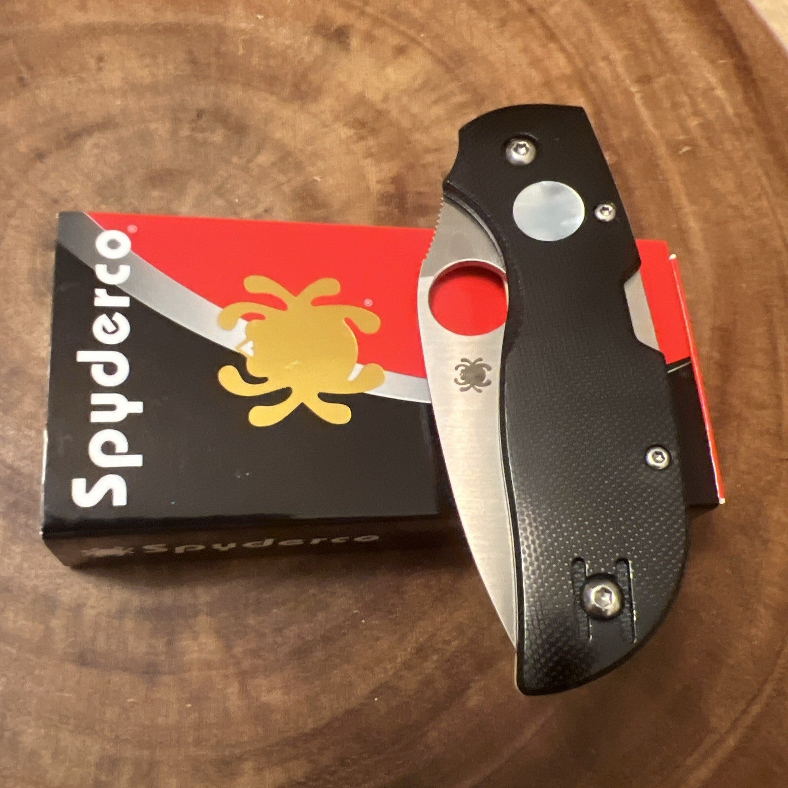 Spyderco Chaparral Lockback Knife Black & White G-10 Sun and Moon XHP C152GSM
