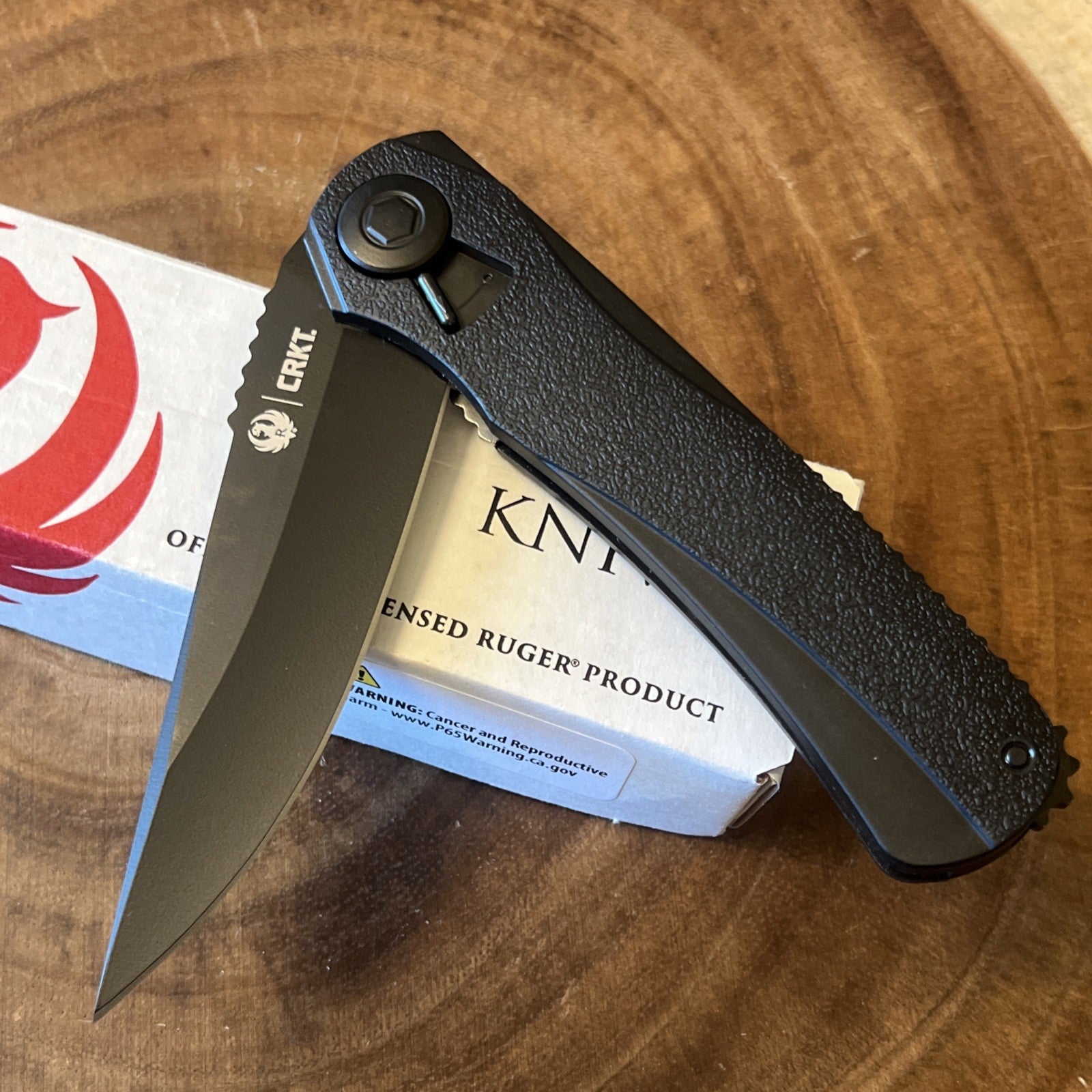 Ruger CRKT R4801K RTD Field Strip Black FRN Handle Plain Edge Knife NIB