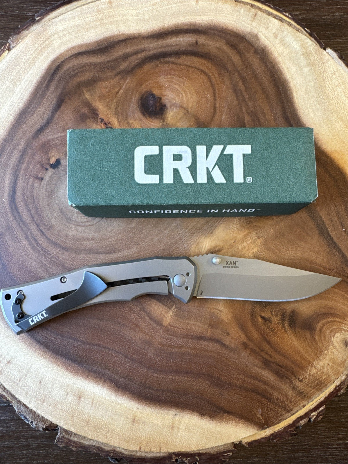 CRKT Knife 2085 Xan Plain Edge G10/Carbon Fiber Laminate- Columbia River- New!