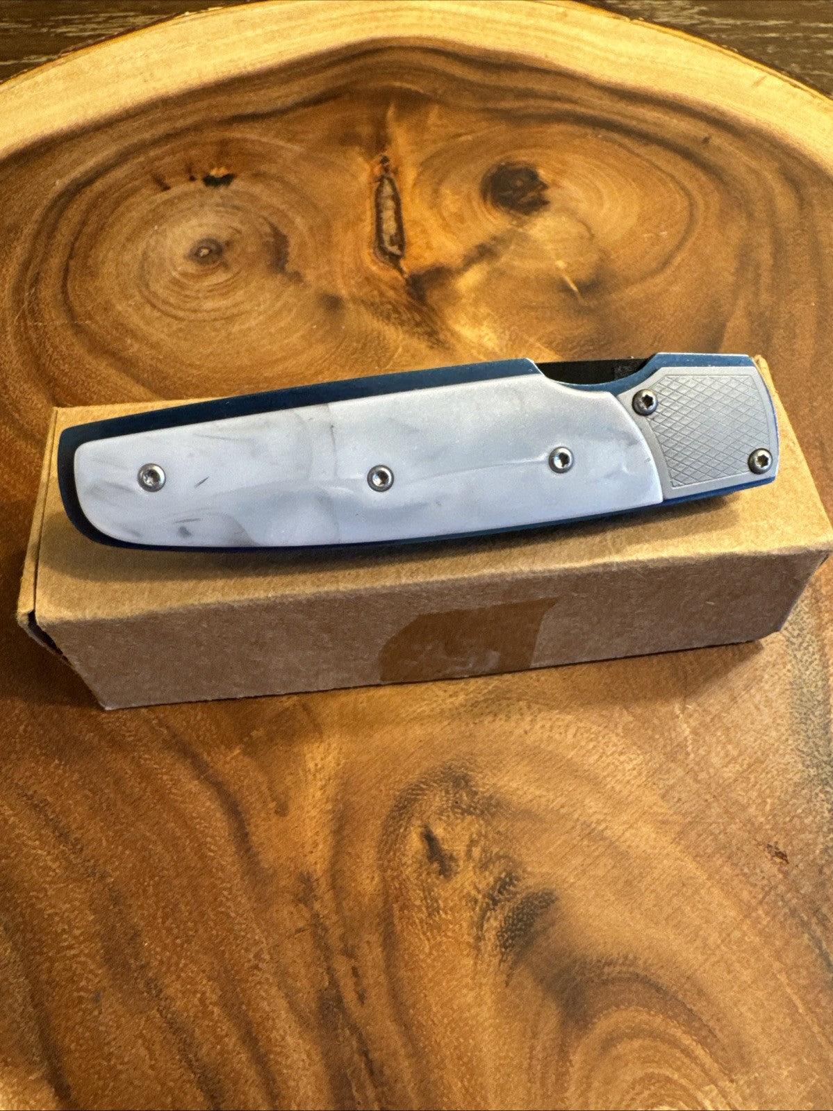 CRKT 7404 Kommer Fulcrum Folding Knife Blue/Gray Patented BRAND NEW IN BOX