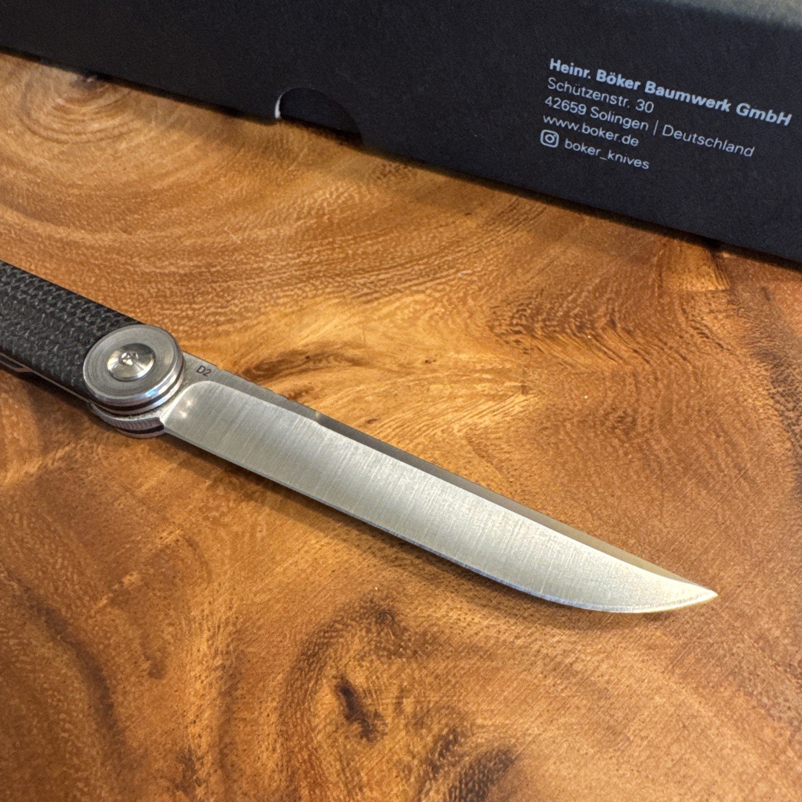 Boker Plus Kaizen Black G10 Pocket Knife 3.03" Blade D2 Front Flipper - 01BO390