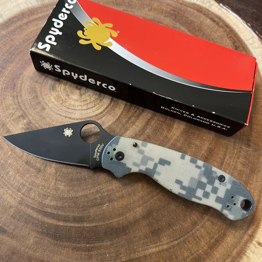 Spyderco Para 3 Black Blade Camo C223GPCMOBK New with box