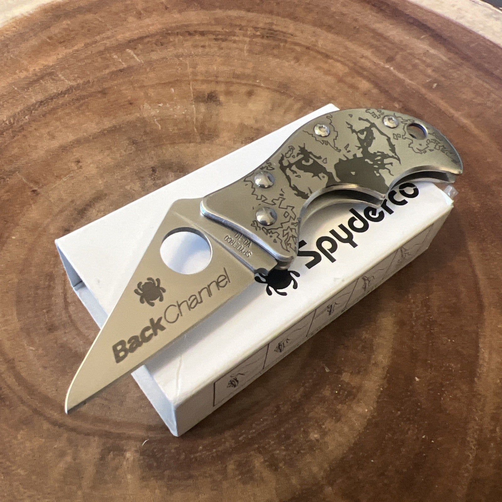 Spyderco Backchannel folding knife silver NEW RARE WITH BOX