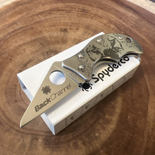 Spyderco Backchannel folding knife silver NEW RARE WITH BOX