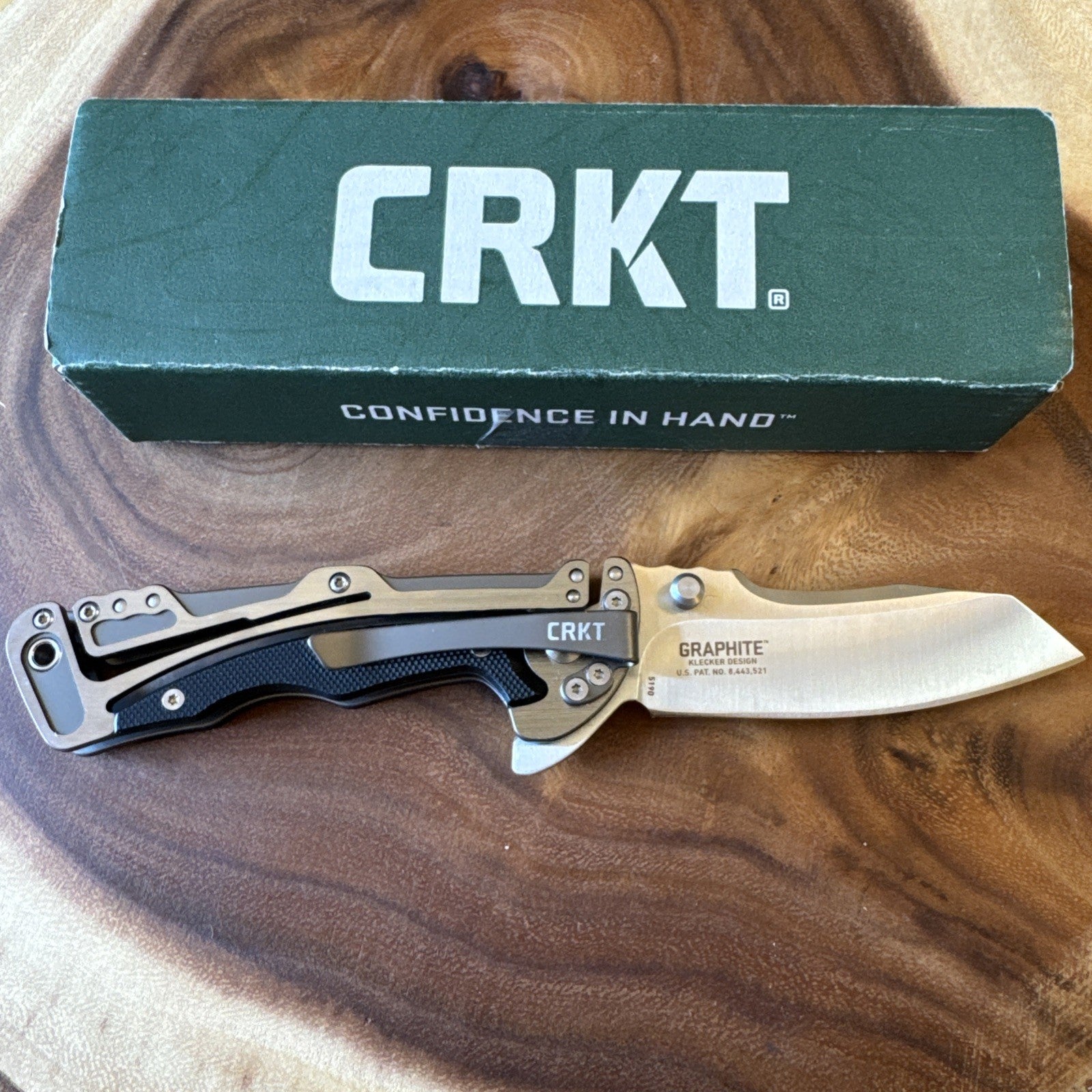 CRKT Graphite Glenn Klecker Liner Lock Knife (3.06" Satin) 5190