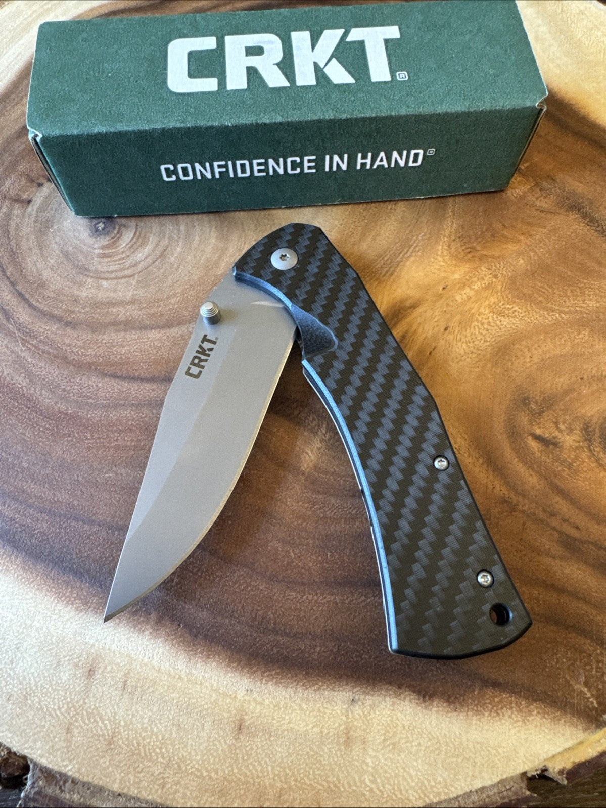 CRKT Knife 2085 Xan Plain Edge G10/Carbon Fiber Laminate- Columbia River- New!