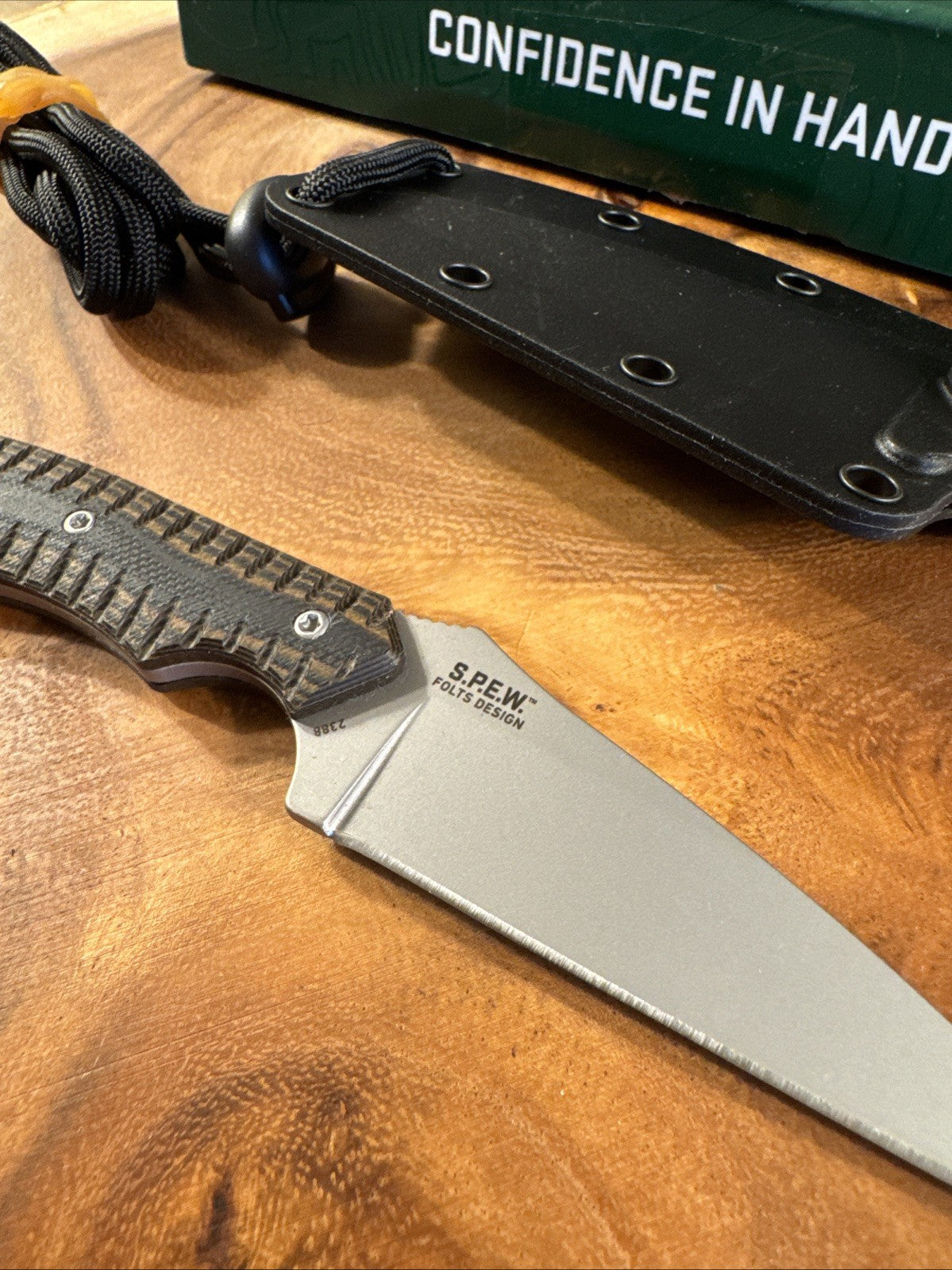 CRKT S.P.E.W. SPEW EDC Fixed Blade Compact Utility Neck Knife Sheath Lightweight