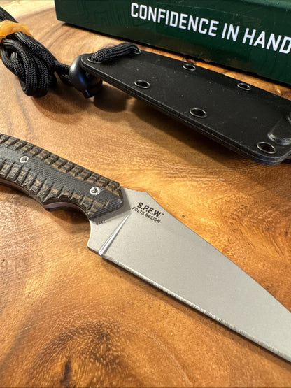 CRKT S.P.E.W. SPEW EDC Fixed Blade Compact Utility Neck Knife Sheath Lightweight