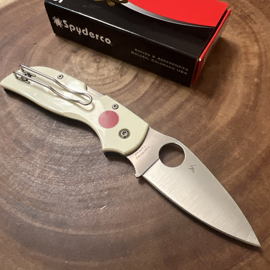 Spyderco Chaparral Lockback Knife Black & White G-10 Sun and Moon XHP C152GSM