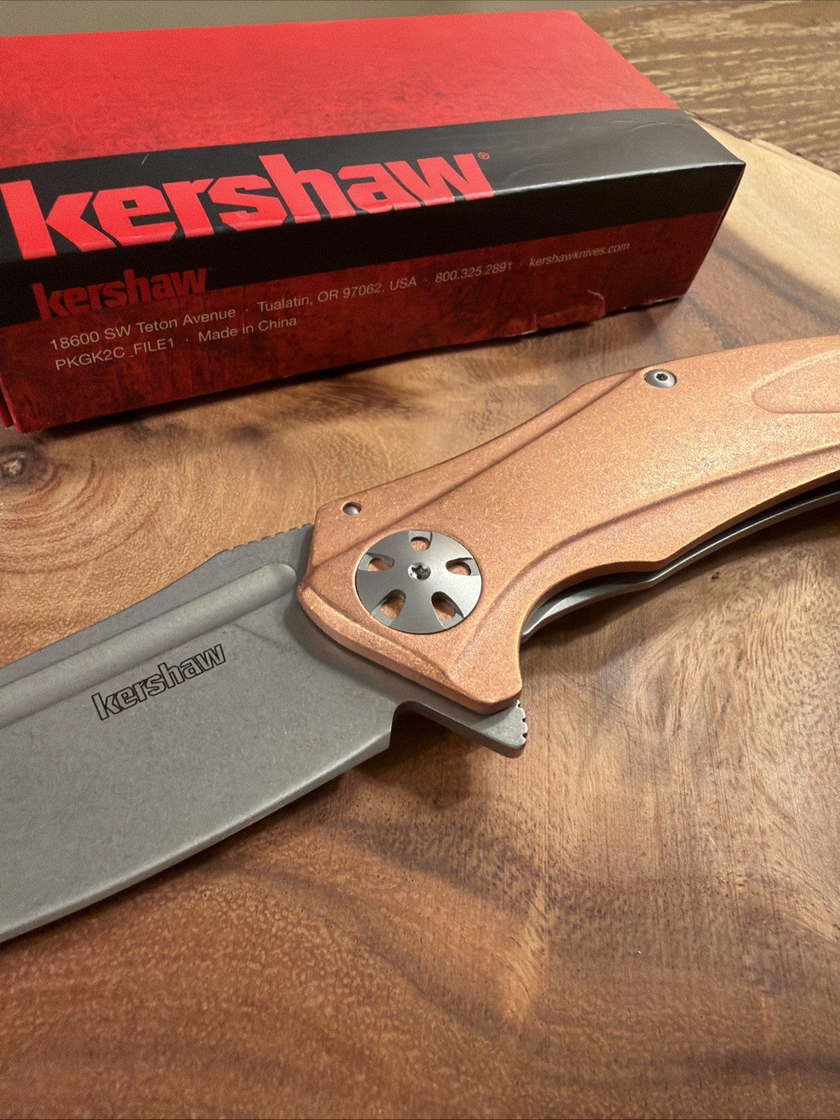 Kershaw Natrix XL Frame Folding Knife 3.75" D2 Tool Steel Blade Copper Handle