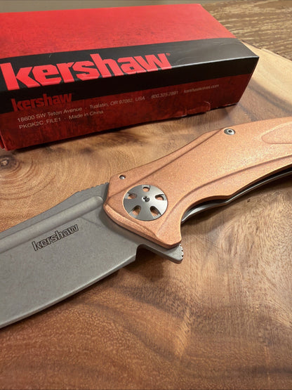 Kershaw Natrix XL Frame Folding Knife 3.75" D2 Tool Steel Blade Copper Handle