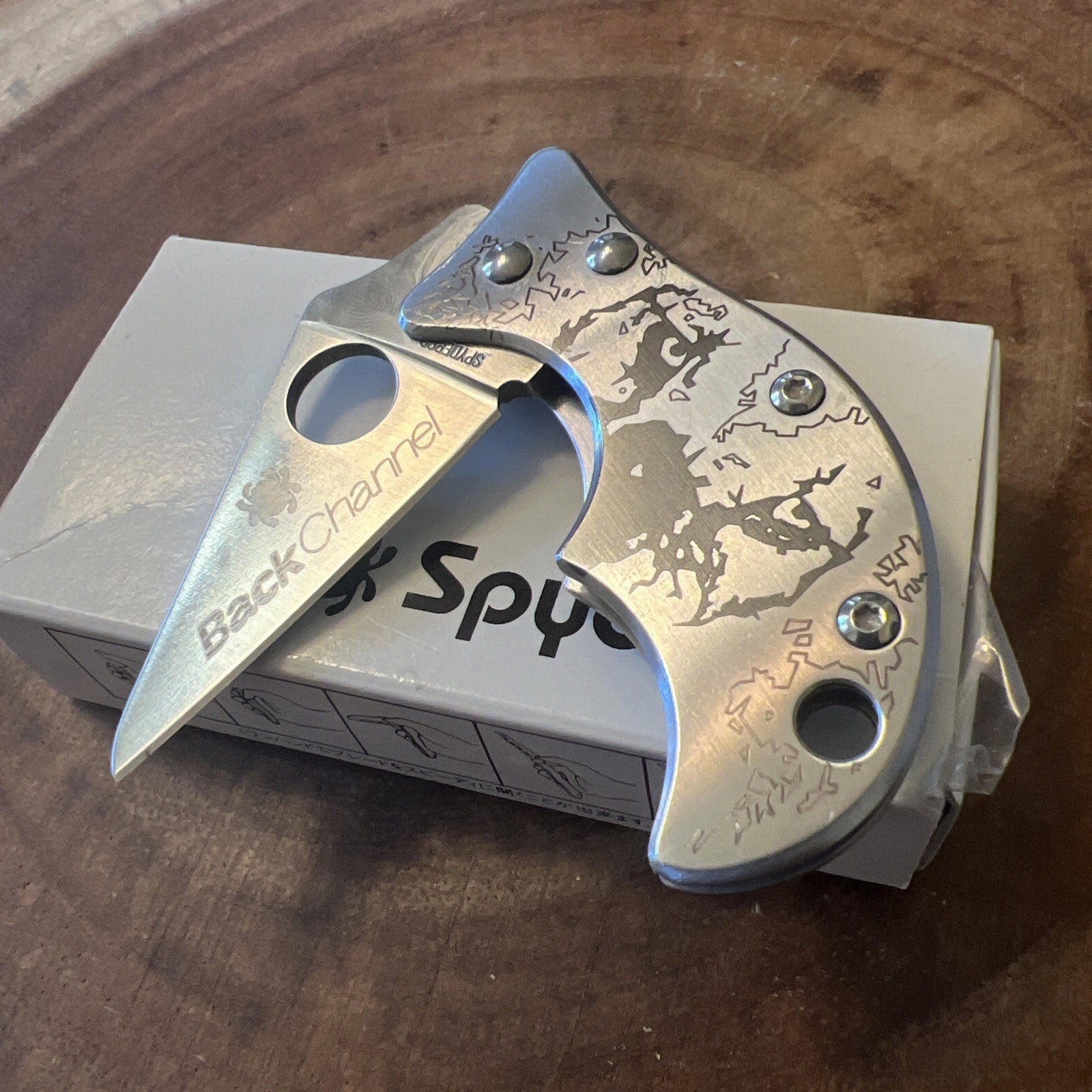 Spyderco Backchannel folding knife silver NEW RARE WITH BOX