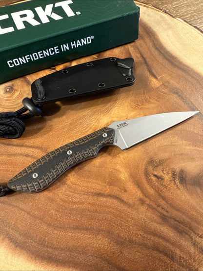 CRKT S.P.E.W. SPEW EDC Fixed Blade Compact Utility Neck Knife Sheath Lightweight