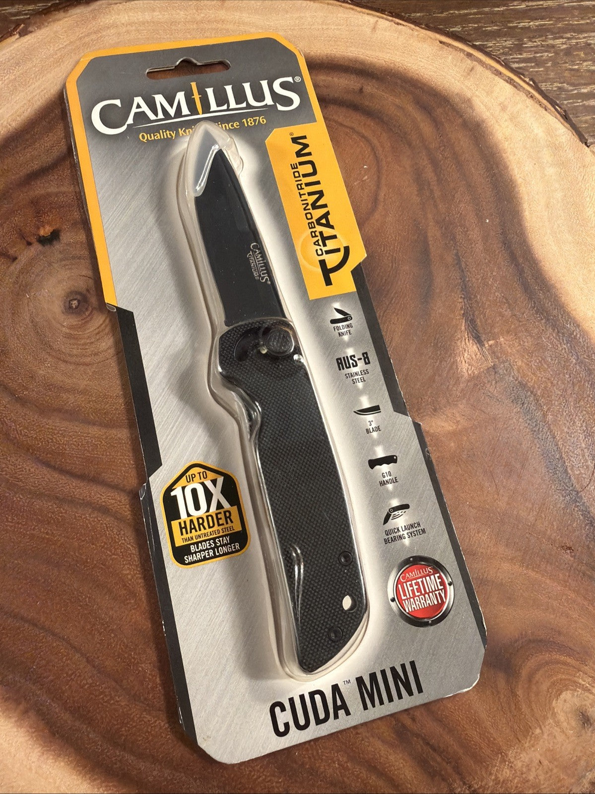 Camillus Cuda Mini Linerlock Black G10 Folding AUS-8 Pocket Knife 19637