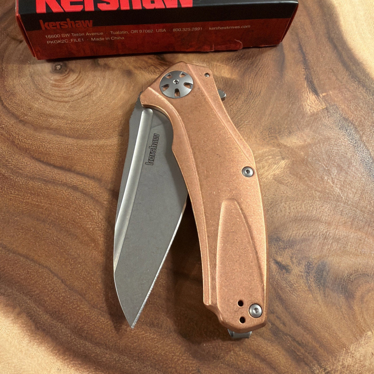 Kershaw Natrix XL Frame Folding Knife 3.75" D2 Tool Steel Blade Copper Handle