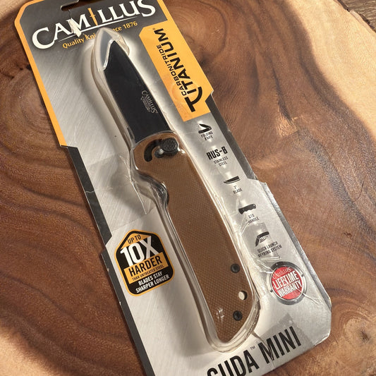 Camillus Cuda Mini Linerlock Brown G10 Folding AUS-8 Pocket Knife