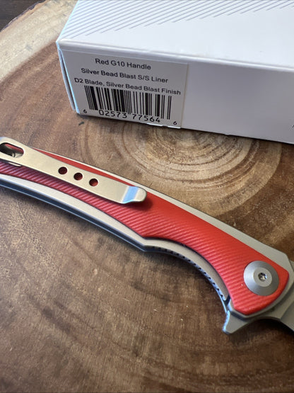 WE Knife Co 704X 3.5" EDC Folding Pocket Knife D2 Steel G10 Scales Hollow Grind