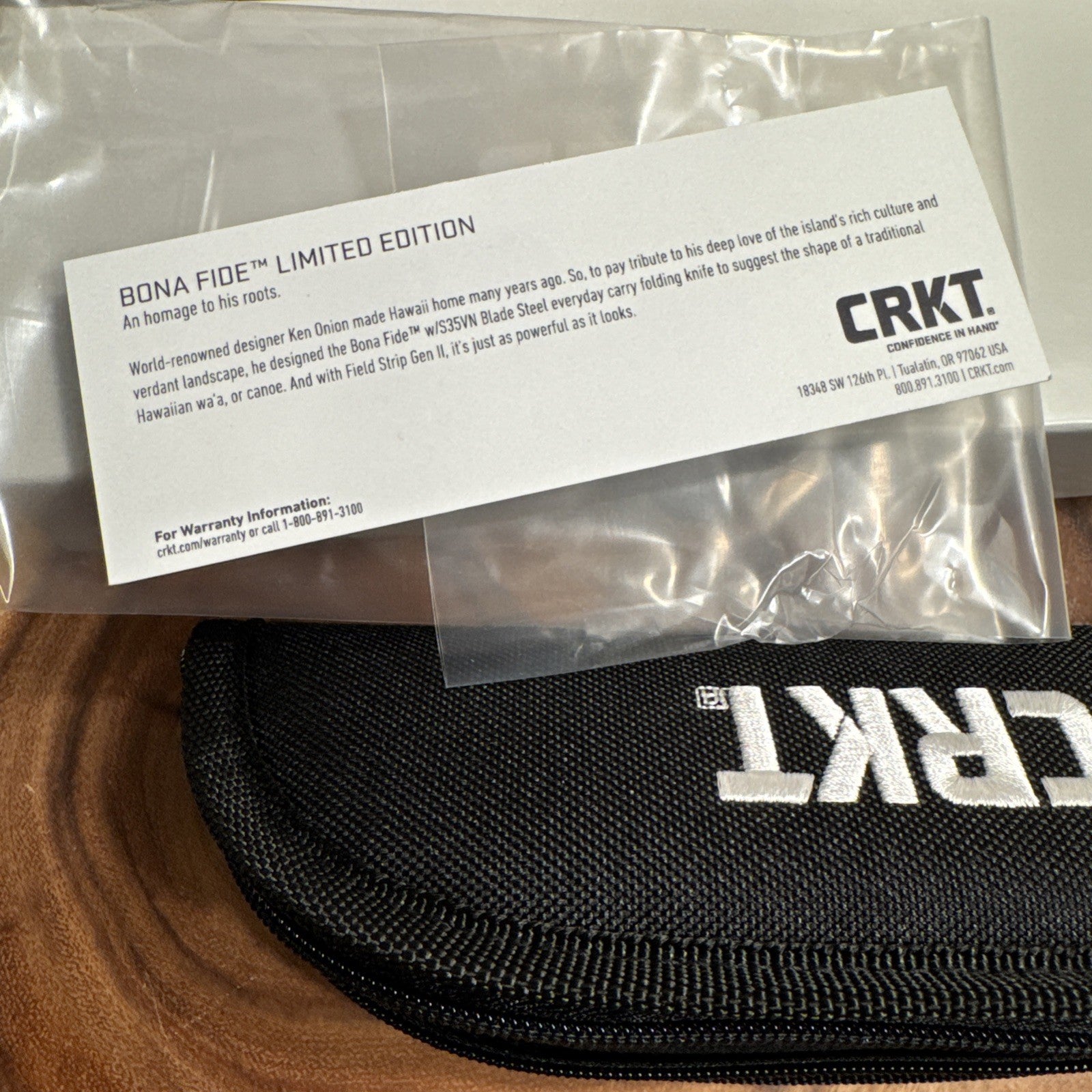 CRKT Bona Fide Limited Edition Ken Onion RARE BRAND NEW