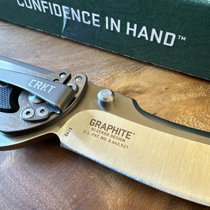 CRKT Graphite Glenn Klecker Liner Lock Knife (3.06" Satin) 5190