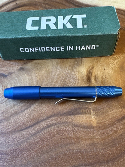 CRKT Techliner Super Shorty Ballpoint Pen 6061 Aluminum Body Magnetic Ends Blue