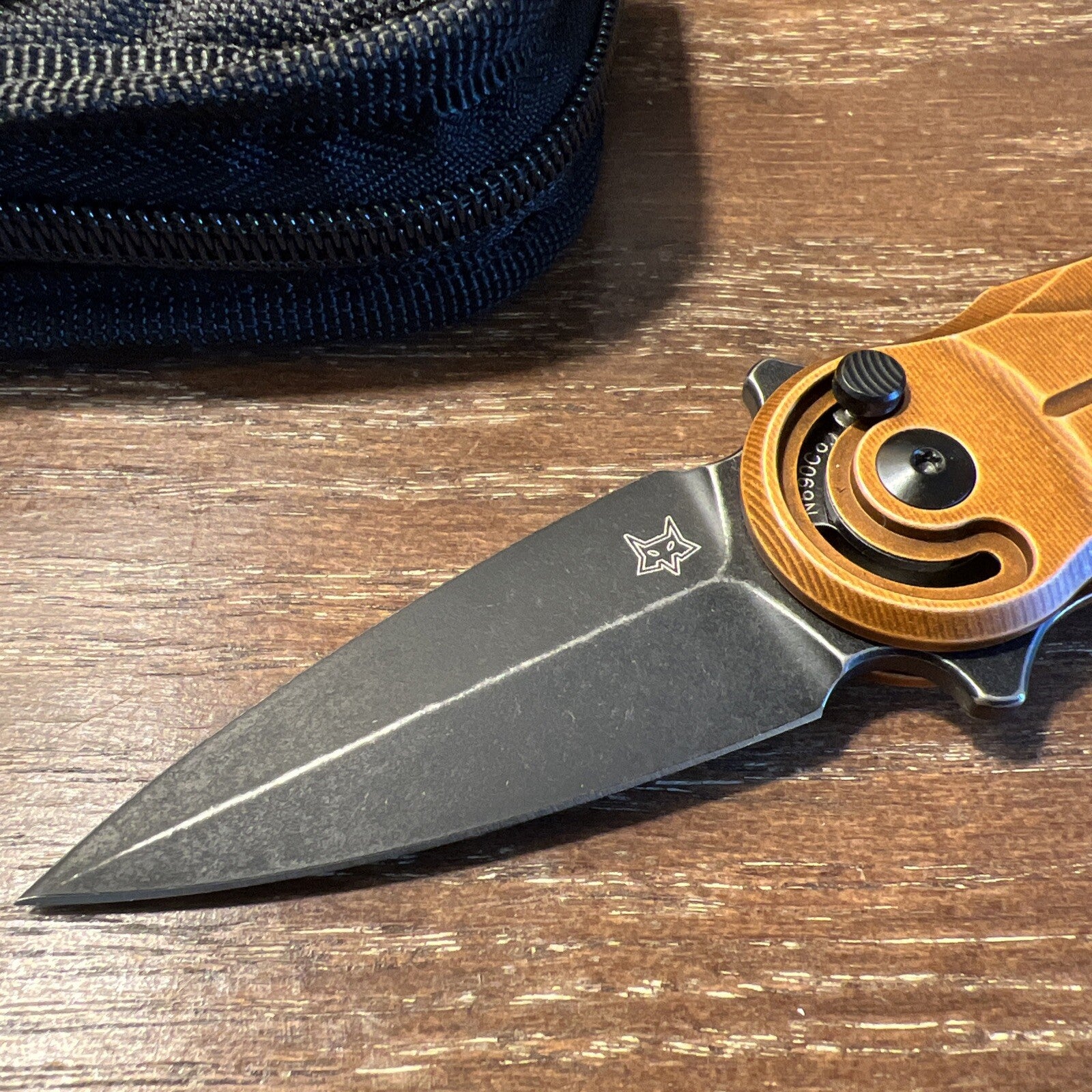 Fox Saturn Folding Knife 2.56" N690 Steel Blade Washed Copper Aluminum Handle