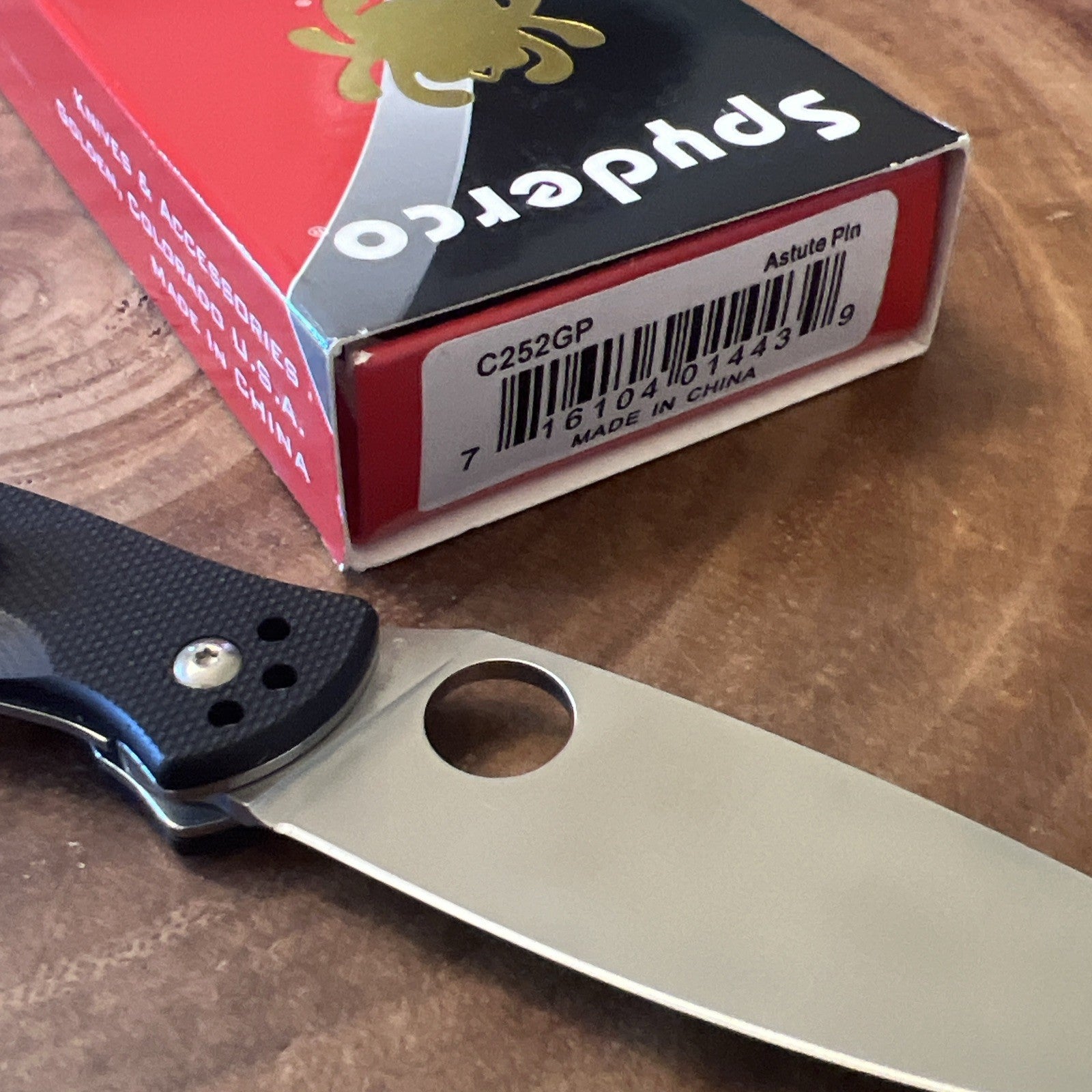 Spyderco Astute Folding Knife 3" Satin Finish Steel Blade G10 Handle