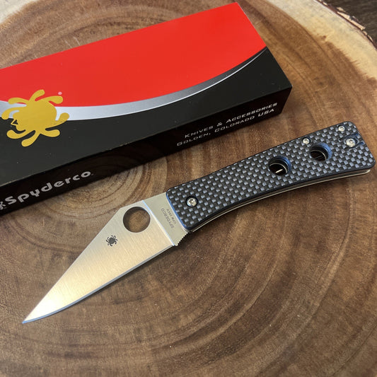 Spyderco Watu CPM-20CV Satin Plain Blade Carbon Fiber/G10 - C251CFP
