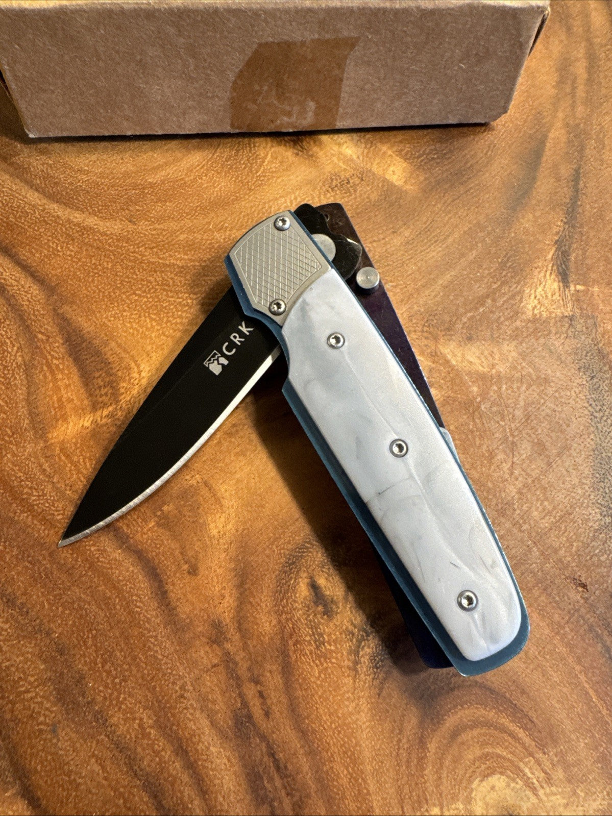 CRKT 7404 Kommer Fulcrum Folding Knife Blue/Gray Patented BRAND NEW IN BOX